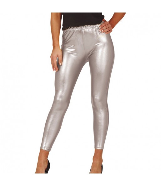 Leggings argent effet métallique