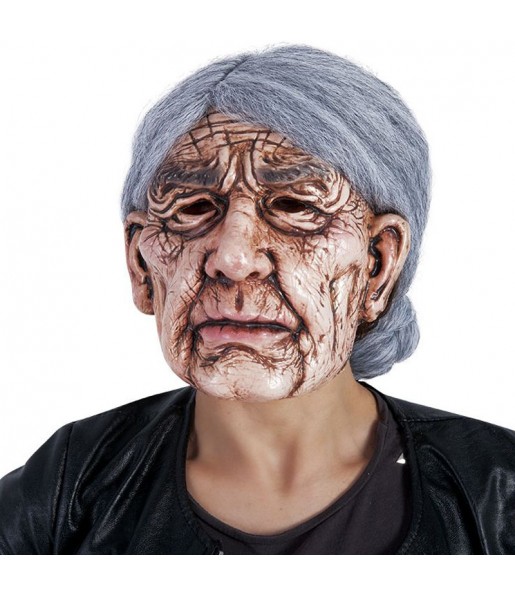 Masque de vieille dame en plastique pour compléter vos costumes