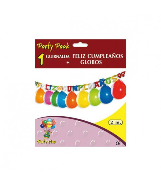 Guirnalda con Globos - Feliz Cumpleaños