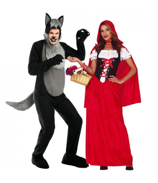 Costumes petit chaperon rouge et le grand méchant loup pour se déguiser à duo