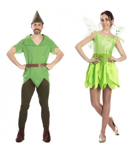 Costumes Peter Pan et la fée verte pour se déguiser à duo