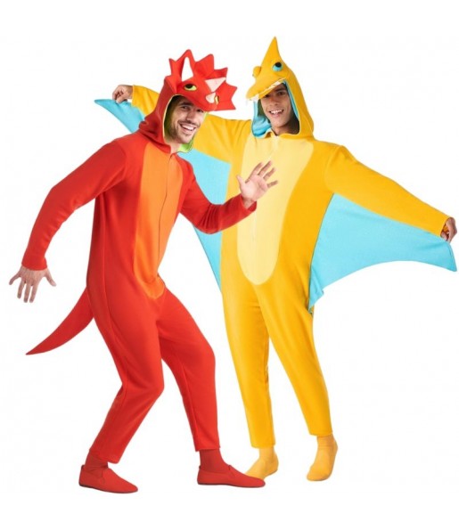 Costumes Triceratops et Ptérodactyle pour se déguiser à duo
