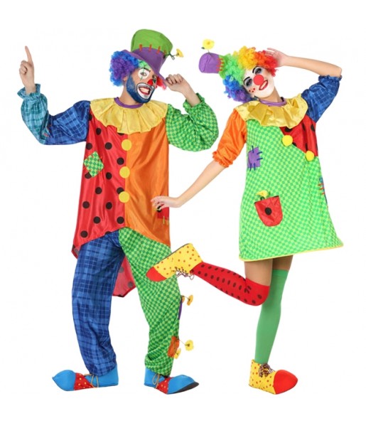 Costumes Clowns raccommodés pour se déguiser à duo
