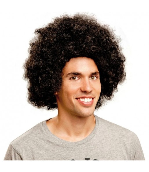 Perruque afro avec boucles noires pour compléter vos costumes