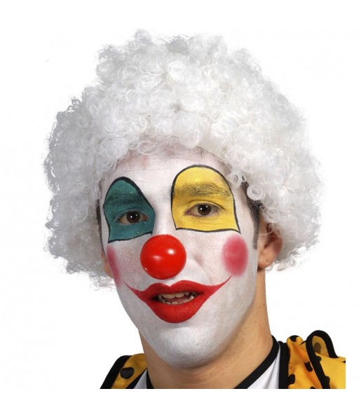 Perruque de clown blanche pour compléter vos costumes