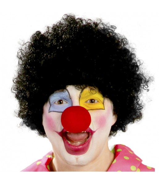 Perruque noire de clown pour compléter vos costumes