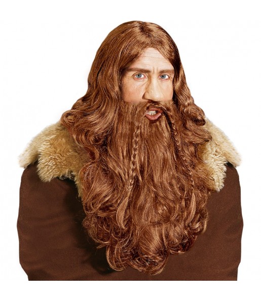 Perruque guerrier viking avec barbe pour compléter vos costumes