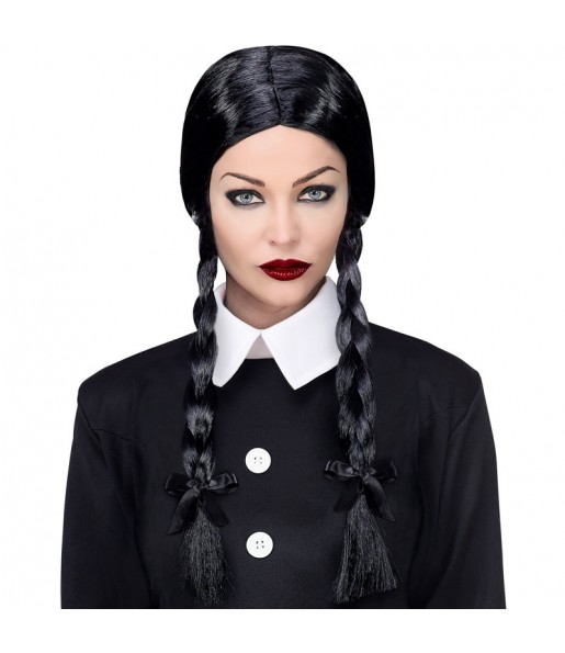 Perruque Mercredi de la famille Addams pour compléter vos costumes térrifiants