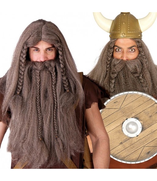 Perruque Viking avec barbe
