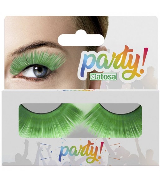 Faux cils verts pour compléter votre déguisement avec un maquillage de qualité