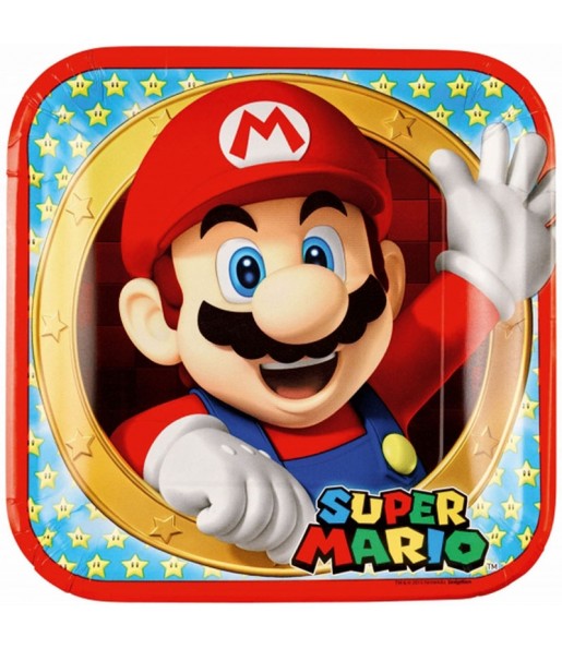 Assiettes Super Mario de fête 23 cm