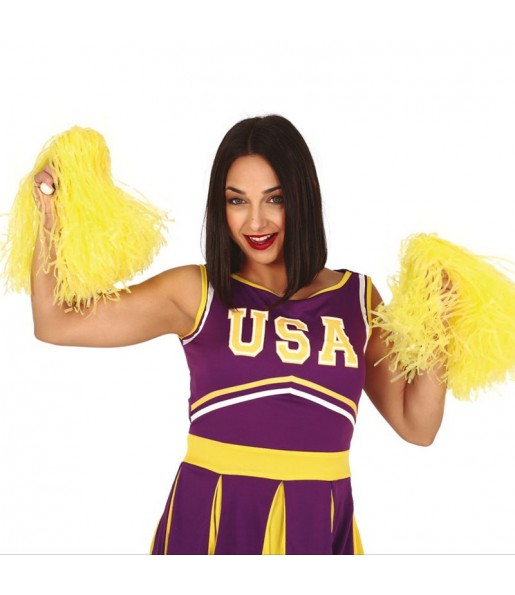 Pompons jaunes pour cheerleader pour compléter vos costumes