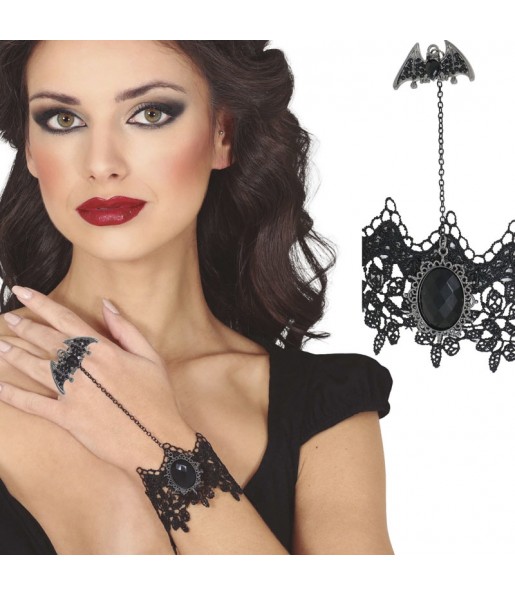 Bracelet avec bague chauve-souris pour compléter vos costumes térrifiants