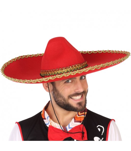 Chapeau Mariachi mexicain rouge