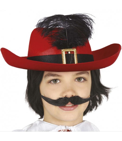 Chapeau Mousquetaire Rouge pour enfants pour compléter vos costumes