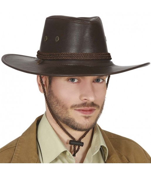 Chapeau de cow-boy effet cuir pour compléter vos costumes