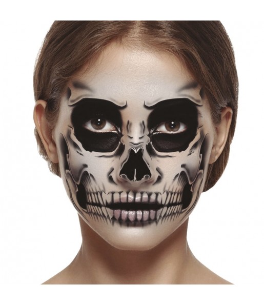 Tatouage du visage d\'un squelette pour compléter vos costumes térrifiants