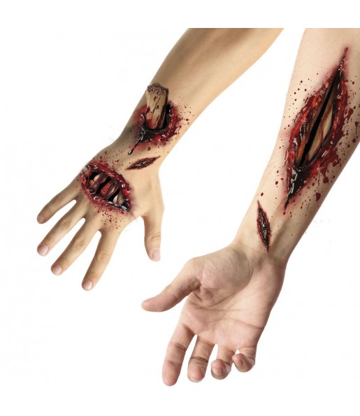 Tatouages adhésifs blessure ouverte pour compléter vos costumes térrifiants