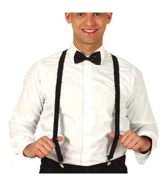 Bretelles à paillettes noires pour compléter vos costumes