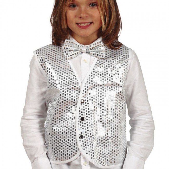 Gilet store argenté fille