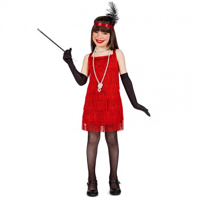 COSTUME CHARLESTON ROUGE FILLE 10-12 ANS ATOSA 39903 : Boumba