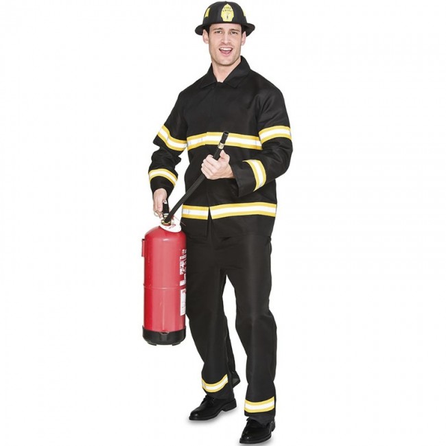 Costume homme pompier ensemble noir et jaune