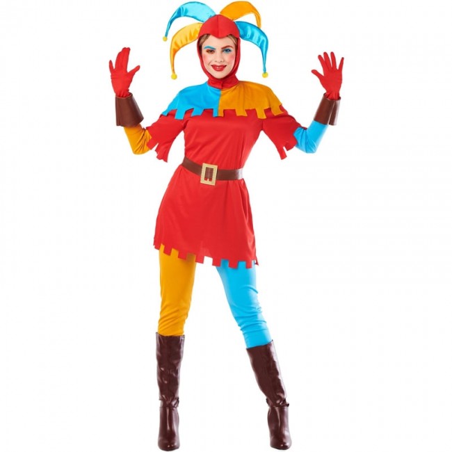 Déguisement arlequin femme : Costume carnaval bouffon femme