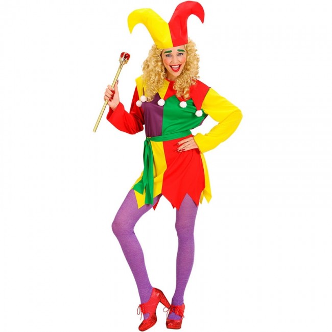 Déguisement arlequin femme : Costume carnaval bouffon femme