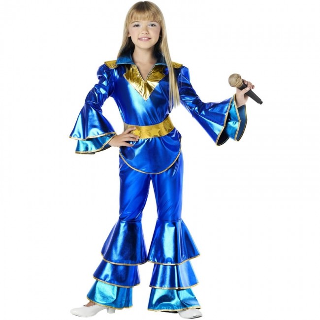 Déguisement Disco bleu Abba fille