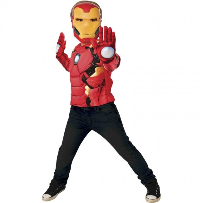 ▷ Déguisement Iron Man poitrine musclée pour garçon