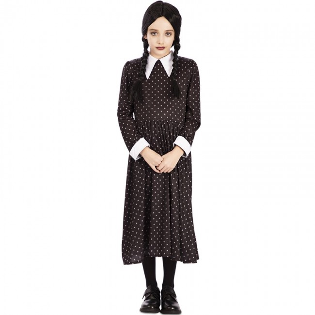 Costume de mercredi Addams de fille gothique pour femme de Fun