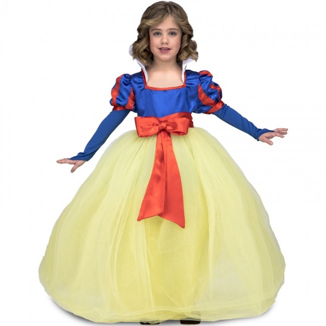 Déguisement Princesse Fille Robe Neige Imprimé Costume