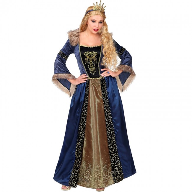 Deguisement Reine medievale bleue pour Femme Achat en ligne