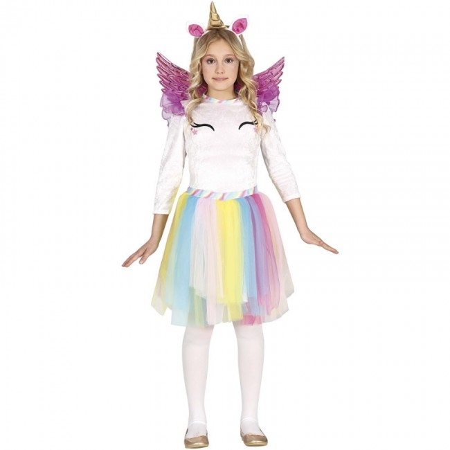 DÉGUISEMENT ROBE LICORNE MULTICOLORE FILLE