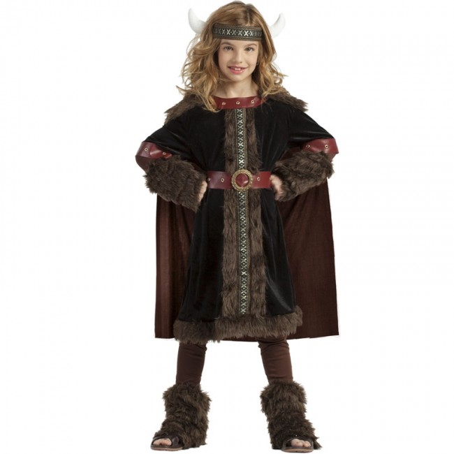 EURO CARNAVALES Déguisement Viking - Fille - 10/12 ans (140 à 152 cm) pas  cher 