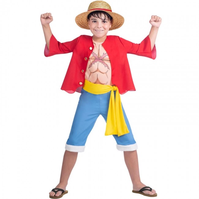One Piece Cosplay Luffy Costume Chapeau De Paille Déguisement