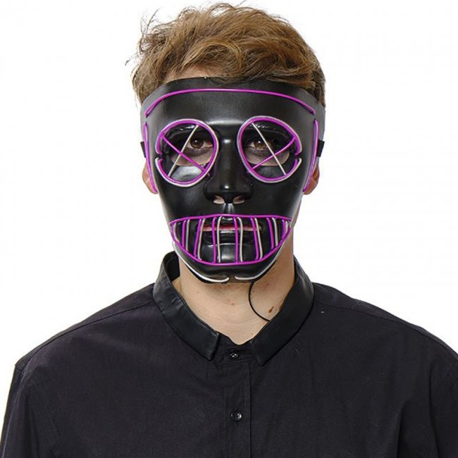 Masque à LED lumineux - masque lumineux, déguisement pour halloween
