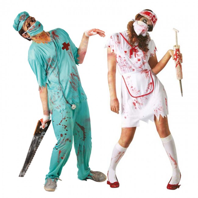 Déguisement de docteur zombie homme costume carnaval halloween adulte  horreur