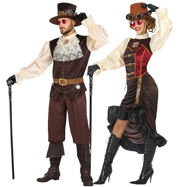 Déguisement de couple steampunk aventurier adulte : Deguise-toi