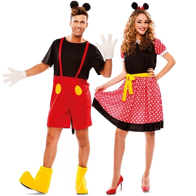 Déguisement pour couple Mickey et Minnie Mouse pour adulte