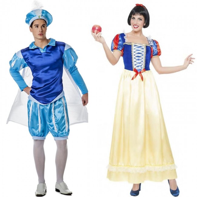 Costumes en couple Prince charmant et Blanche neige pour adulte