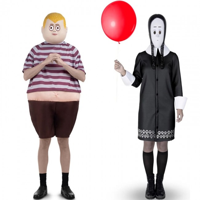 Costumes en couple Pugsley et Mercredi Addams pour adulte