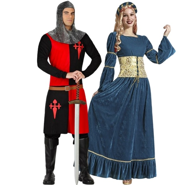 Deguisements Soldat medieval et jeune fille adultes pour couples