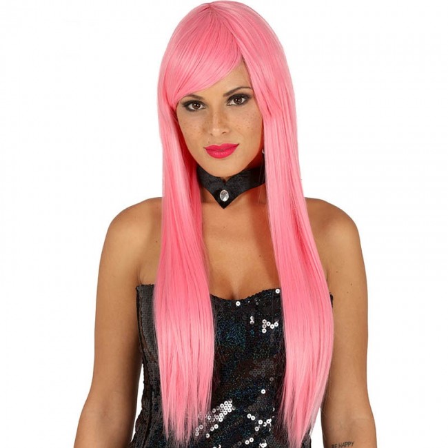 Perruque rose longue deals