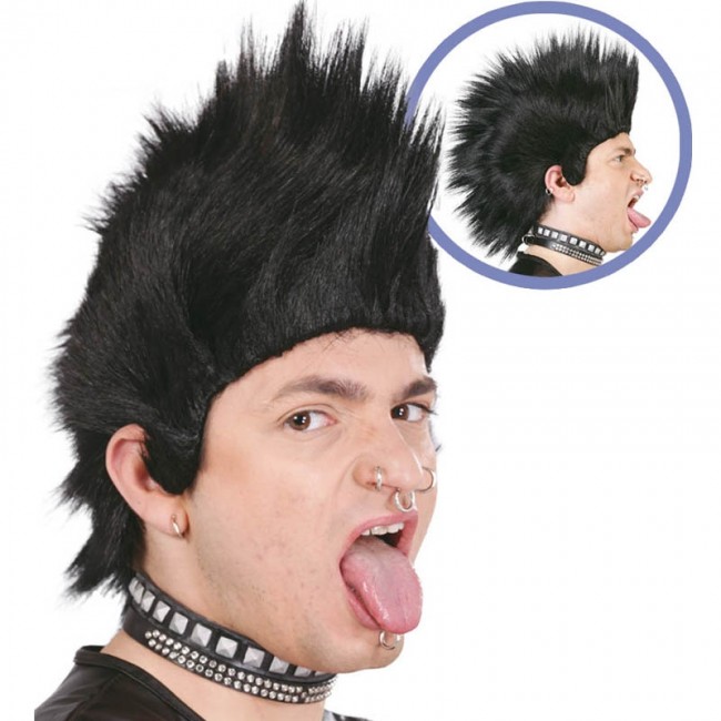 Perruque Punk avec cr te
