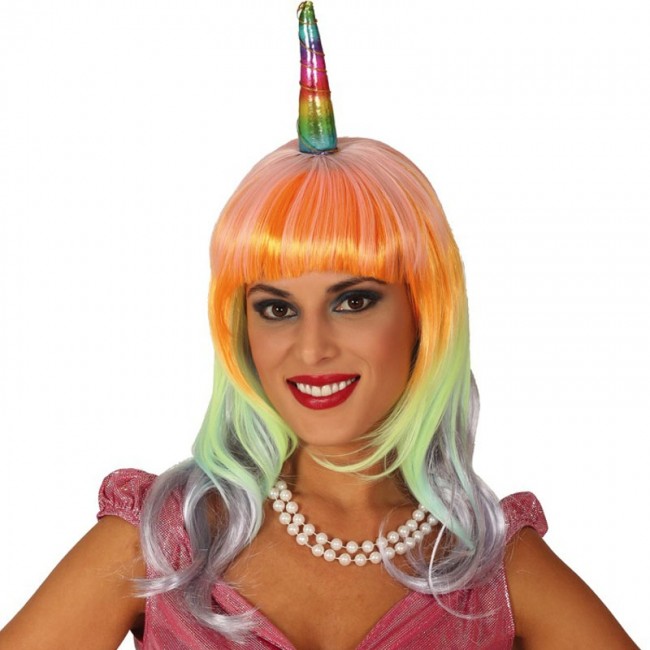Perruque multicolore hotsell pas cher