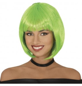 Perruque demi-bob verte pour compléter vos costumes