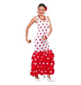 Déguisement Flamenco Blanche et Rouge