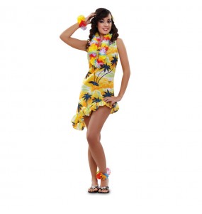 Déguisement Hawaïenne Jaune pour femme