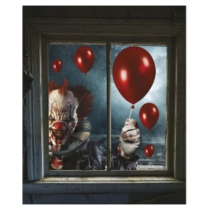 Autocollant de fenêtre IT Clown pour la décoration Halloween